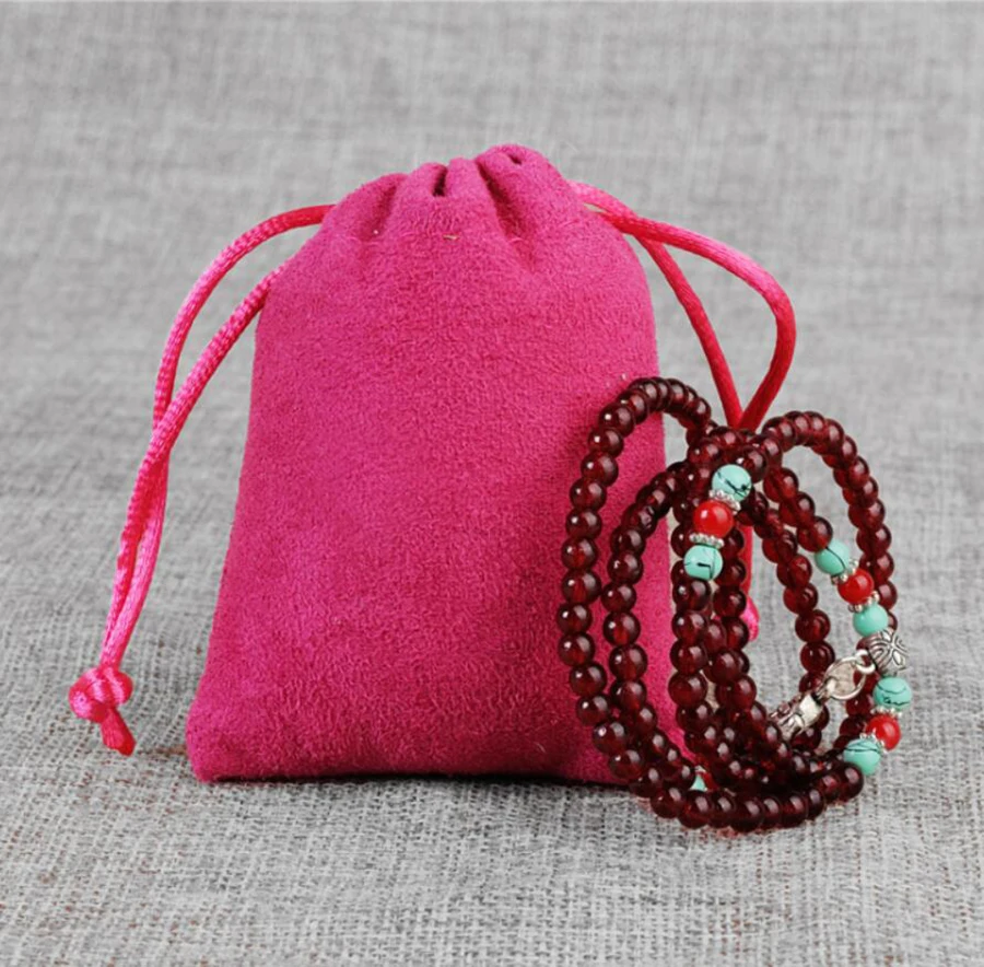 Suede Drawstring Bag Jewelry Pouch Flannelette Suede Jewelry Velvet Diamond/Ring/Necklace/Bead/Gift Pouch Custom Logo Print 50p