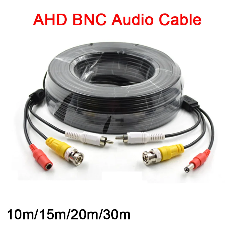 

30m,20m,10m Length Three in One Security Power and Video Extension Audio AHD CCTV Camera BNC Cable