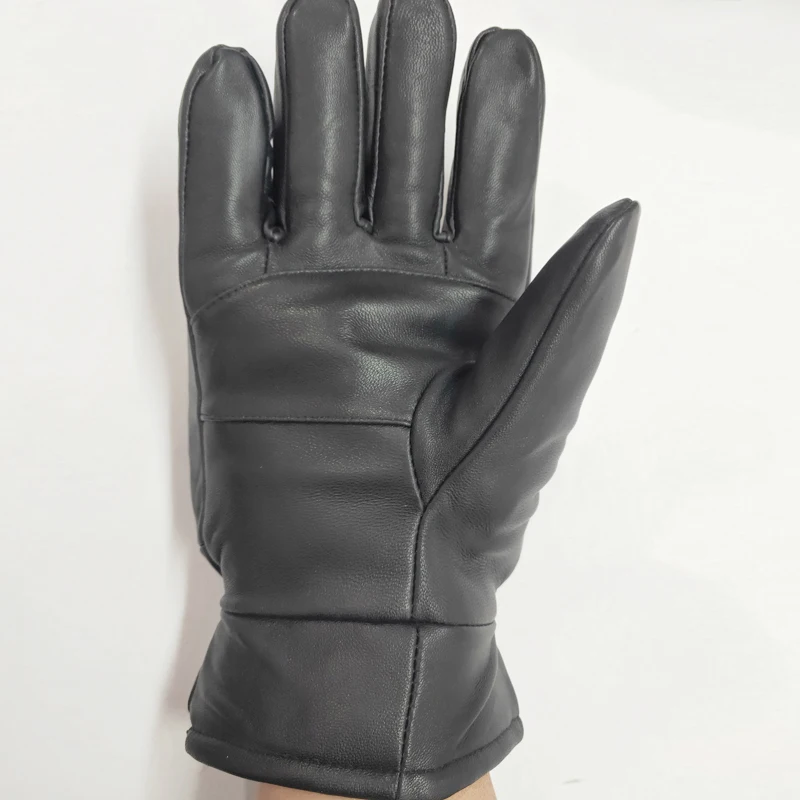 Gants chauds d'hiver pour hommes, sports de plein air, moto, armée, haute qualité, en peau de mouton extra larges