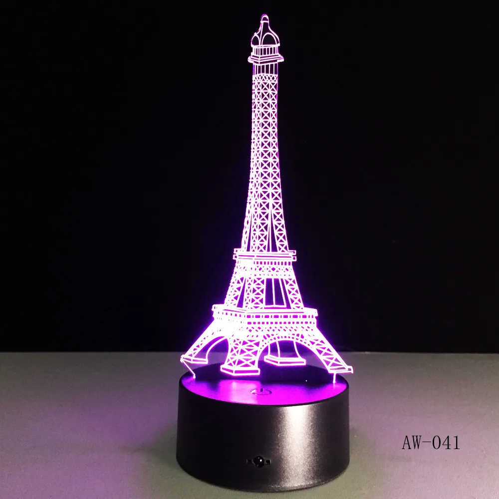 The Eiffel Tower LED Night Light 7Colors Decoration Lamp Product light with Touch Button Children Gift Drop Ship AW-041