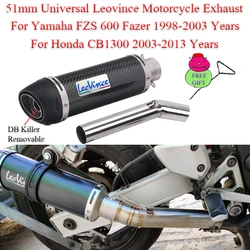 For Yamaha FZS 600 Fazer 1998-2003 For Honda CB1300 2003-2013 Motorcycle Exhaust Moto Escape With Middle DB Killer Removable