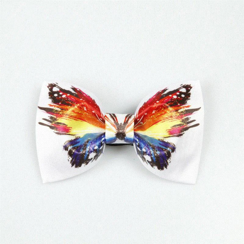 free shipping Bow tie men MALE fashion hand-painted butterfly printing white classic groom banquet hosted British retro Korean