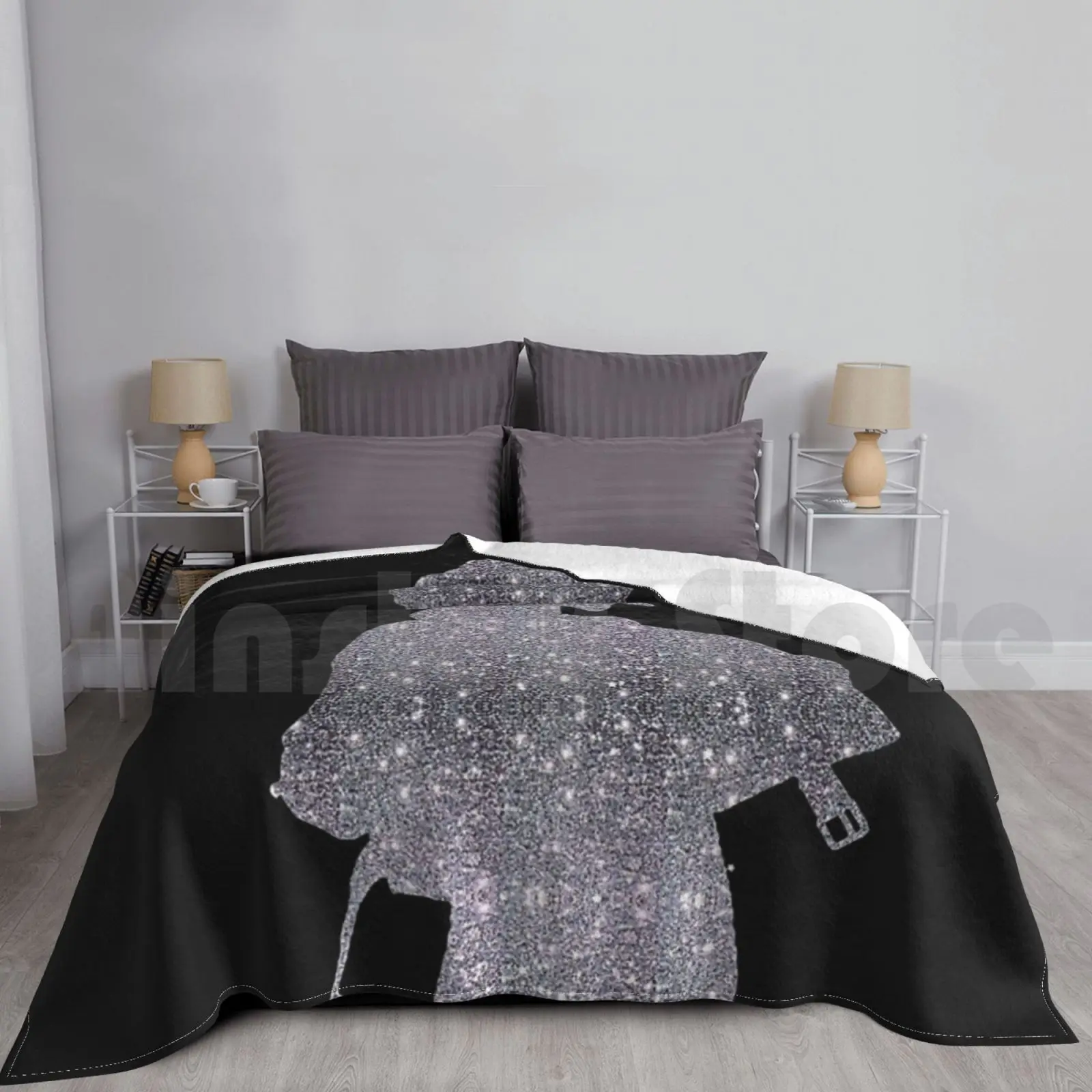 Grease-Sandy Glitter Silhouette-Olivia Newton-John Blanket For Sofa Bed Travel Olivia Newton John Grease