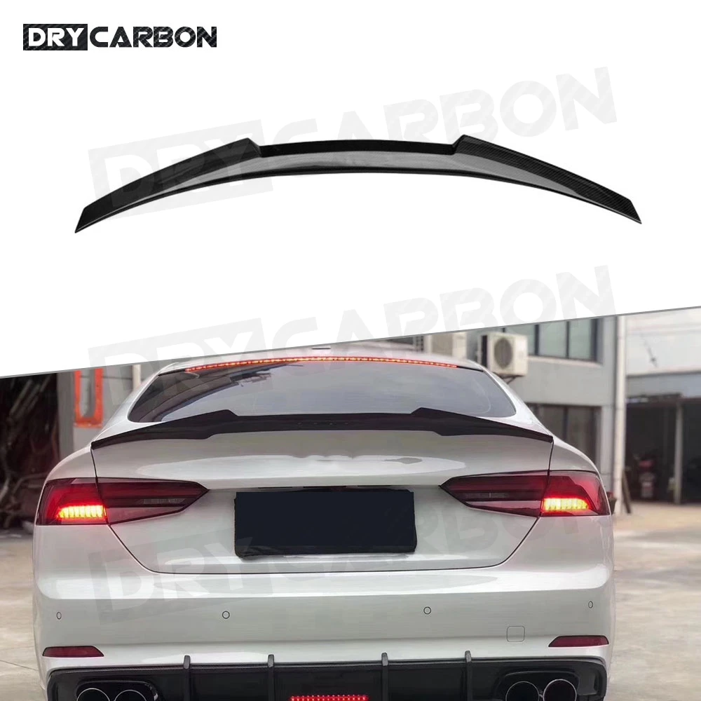 

Carbon fiber Rear Spoiler M4 Style Boot Trim Cover Wings for Audi A5 S5 Sedan Coupe 2017 -2019 Car Styling