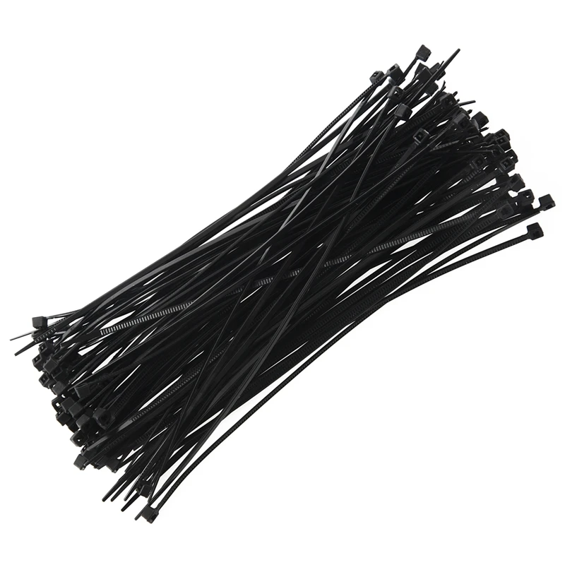 100 قطعة 150x1.8 مللي متر الكهربائية رباط للكابل التفاف النايلون إبزيم أسود