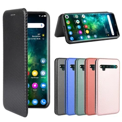 For TCL 10 Pro Case Carbon Fiber Flip Leather Case For TCL 10 Pro 10Pro Business Magnetic Wallet Card Slot Slim Cover 6.47
