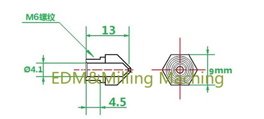 1PC Chất Lượng Cao Đầu Vòi Bằng Đồng 1.75/0.4Mm 3D Phụ Kiện Máy In Máy Đùn Vòi Phun 4.1MM Bền Mới