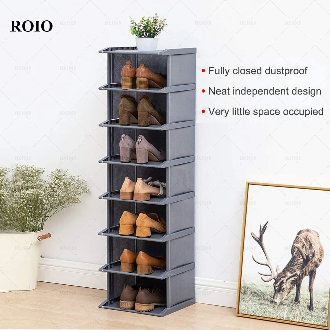 Simple Vertical Shoe Rack Removable Boots Sneakers Shelf Saving Space Hallway Shoe Organizer Stand Holder Dustproof Shoe Cabinet