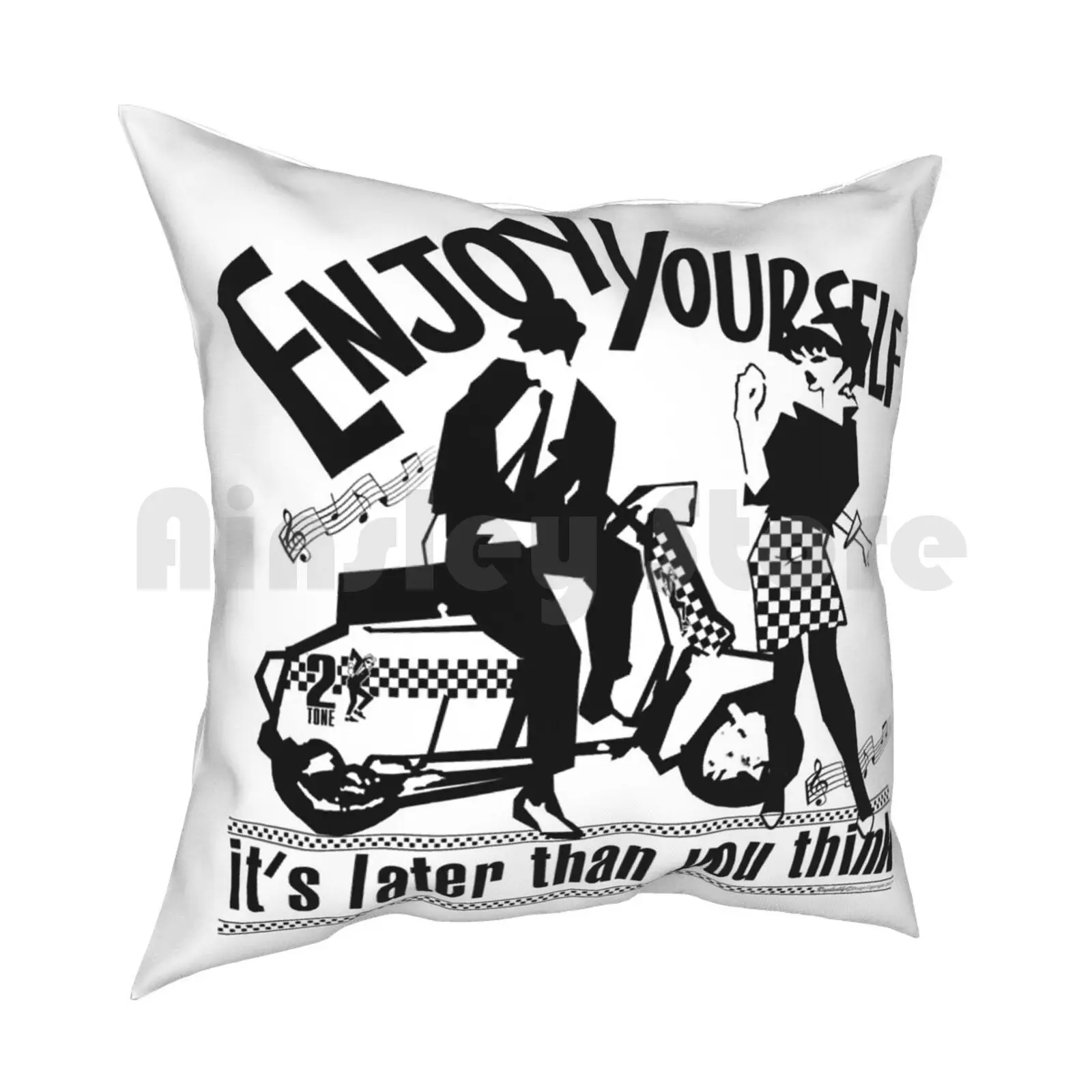 It'S Later Than You Think Pillow Case Printed Home Soft DIY Pillow cover Ska 2 Tone Reggae Skank Ska Music 2 Tone Music