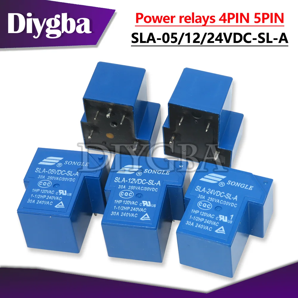 1PCS Power relays SLA-05VDC-SL-A SLA-12VDC-SL-A SLA-24VDC-SL-A 5V 12V 24V 30A T90 4PIN 5PIN SLA-05VDC