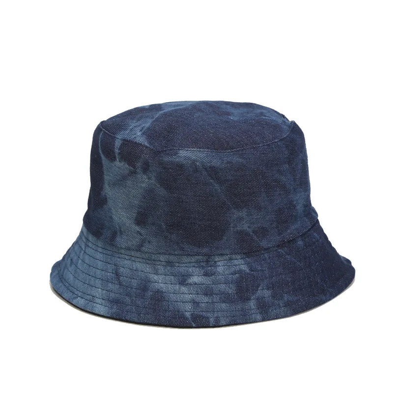 Patterned Denim Washed Bucket Hat Two Side Wear Unisex Bob Caps Hip Hop Gorros Men Women Panama Cap Beach Fishing Outdoor Sunhat