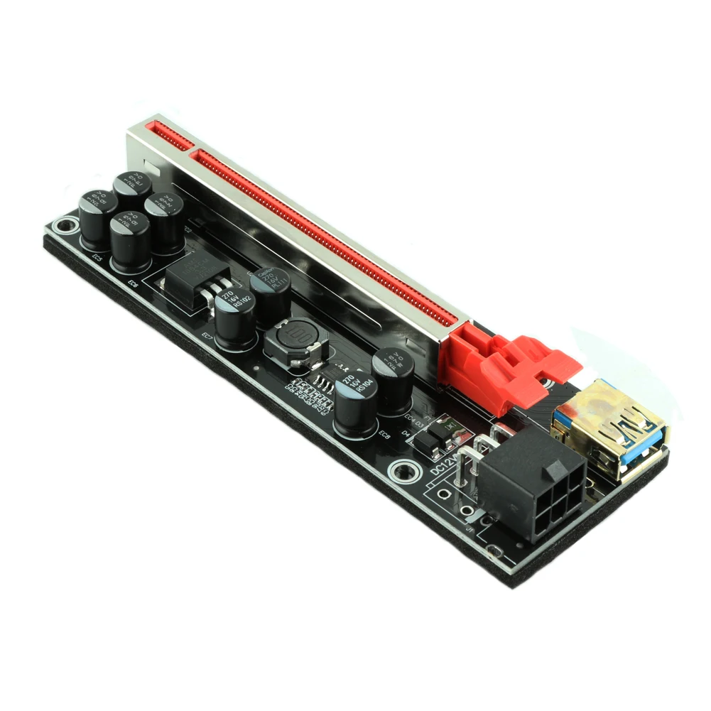 6 قطعة Ubit V009S-PLUS PCI اكسبرس الناهض بطاقة 1X إلى 16X موسع 0.6 متر USB3.0 كابل محول 6pin Sata الطاقة للتعدين Ethereum