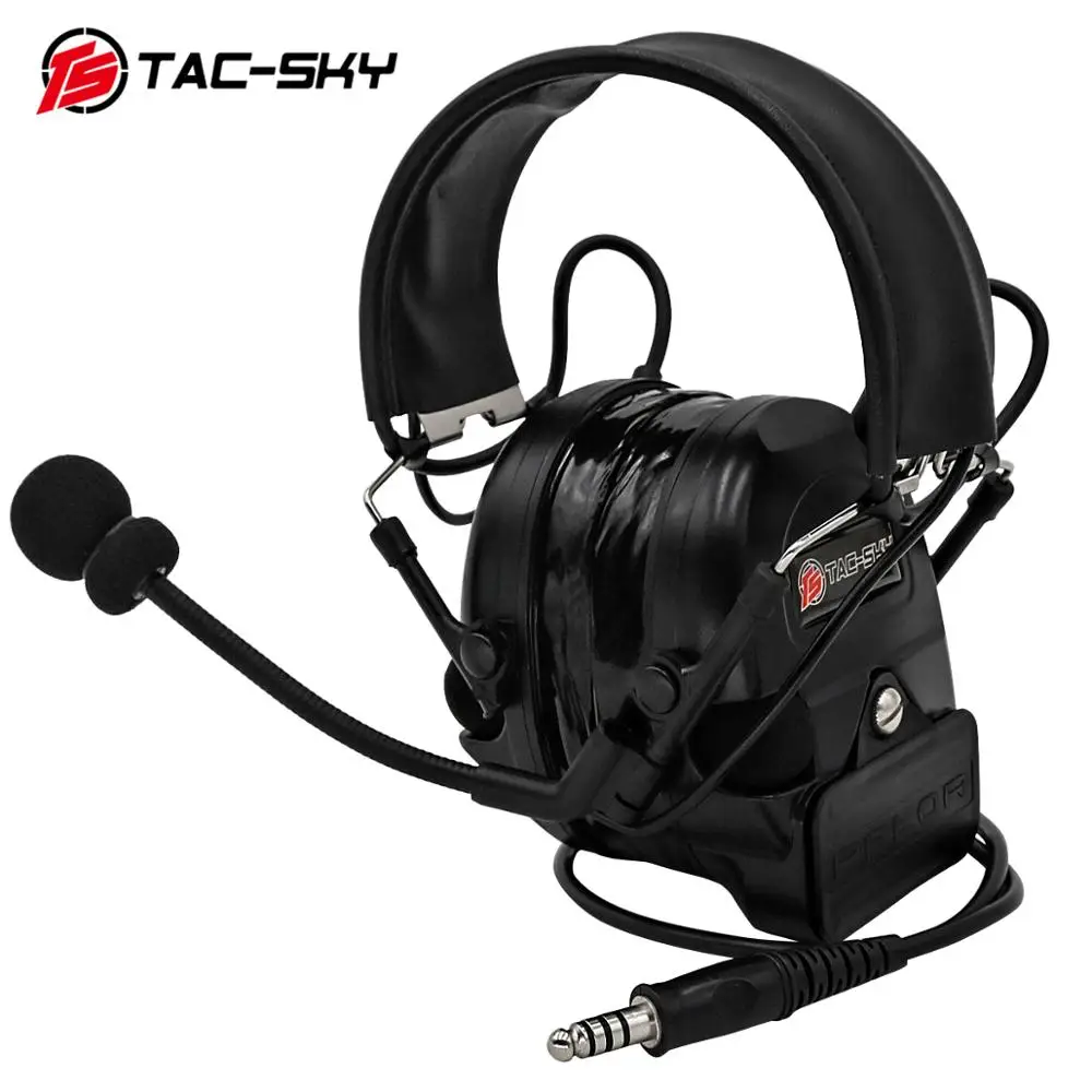 

TAC-SKY COMTAC I Silicone Earmuffs Hearing Defense Noise Reduction Pickup Military Shooting Tactical Headset BK