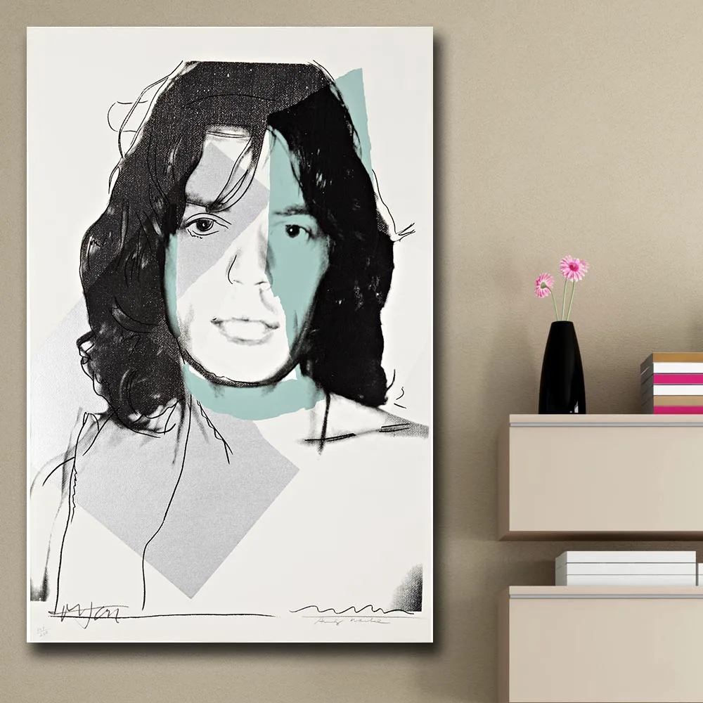 Pop Art Wall Art Mick Jagger 19 By Andy Warhol Study Bedroom Decor Wall oil Painting Print Nice Wall Picture For Living Room