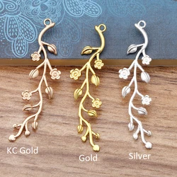 10pcs Leaf Charm Pendant Antique Bronze Retro Pendant for Necklace Accessories ewelry Making Findings Handmade Craft DIY 15x59mm