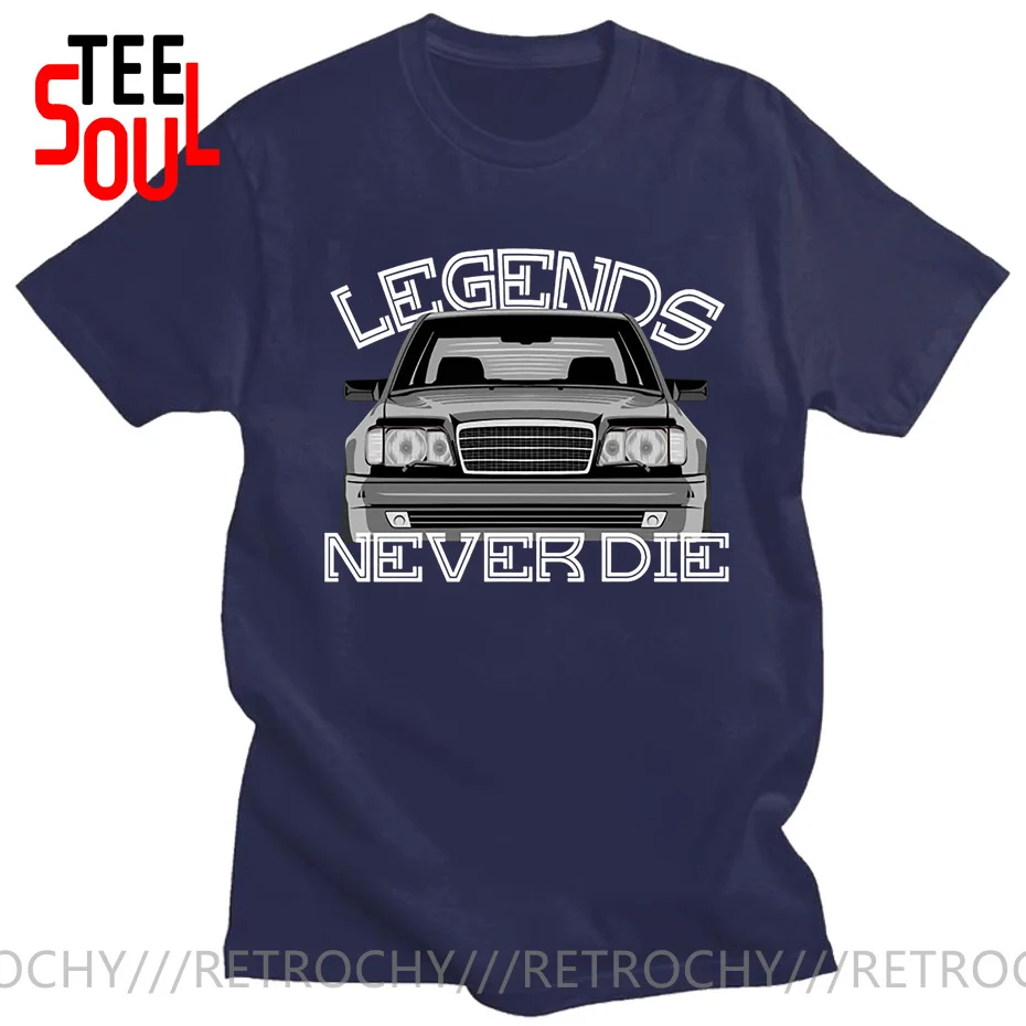 Retrochy Vintage Style Drive The Classic W124 T shirt for men Legends Never Die T-shirt Youth Boys Car Styling Tee Shirt hombres