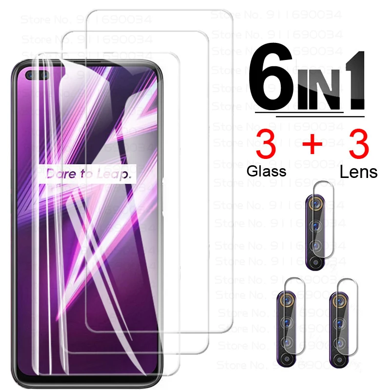 Glass on Realme 6 Pro Tempered Glass for Oppo Realme 5 6 7 Pro 5i 6i 7i Phone Screen Protector on Realme 6Pro Camera Lens Film