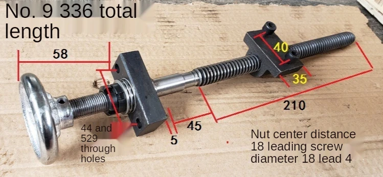 No. 9 screw hand wheel sliding rod power tool accessories sliding frame 4mm ball screw rod with bearing scale