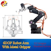 6Dof Robot Arm 6 DOF Robotic Arm With Gripper Claw 6 Degree-of-freedom Manipulator for Arduino DIY RC Toy Robot Arm Manipulator