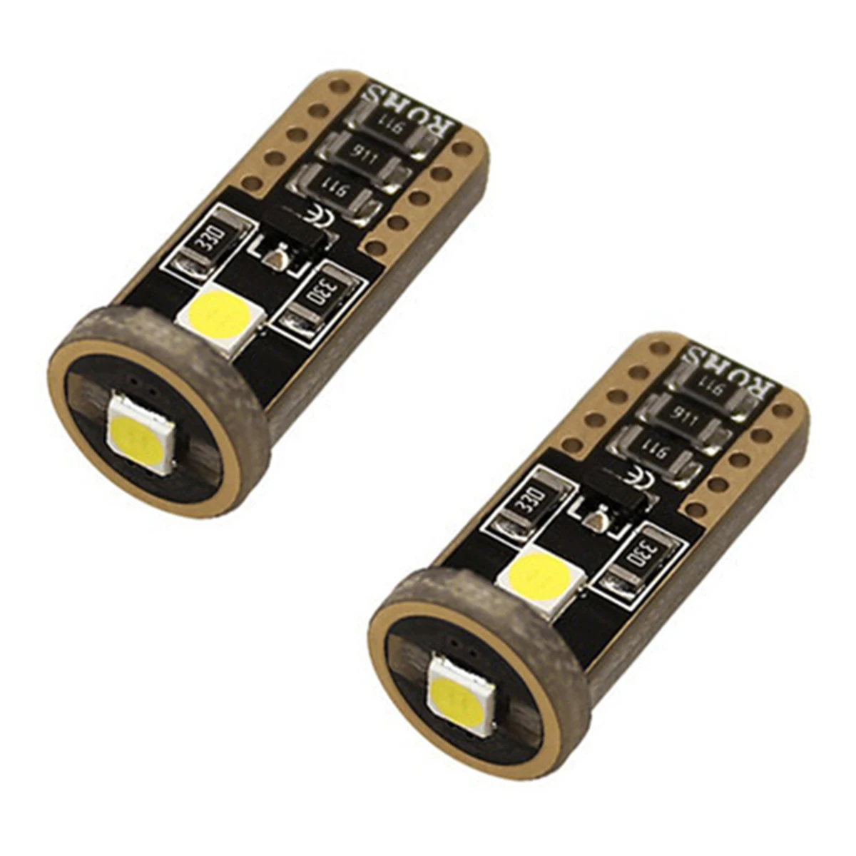 2Pcs T10 Led Car Reading Dome Map Light 12V White W5W Led Canbus Car License Number Plate Light