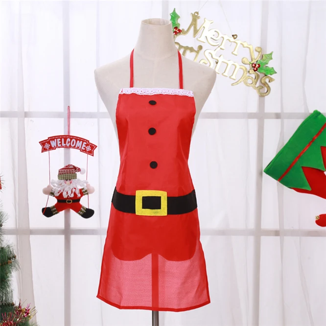 

Christmas Decorations for Home Kitchen Adult Child Santa Claus Christmas Apron Xmas Decor Noel Navidad 2019 New Year Gift