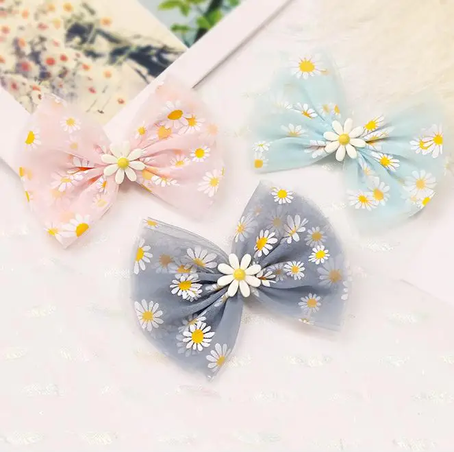 3pcs/set Boutique Soft Lace Hair Bows Sweet Floral Hair Clips for Girls Safety Clips Kids Children Hair Accesories Headdress