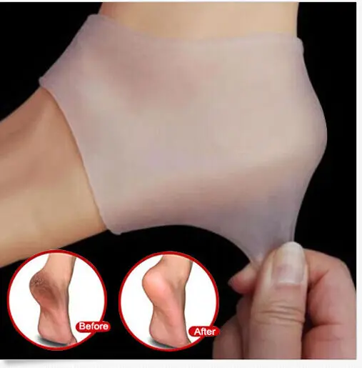 1 Pc Silicone Plantar Fasciitis Shock Absorbing Gel Sleeve Breathable Protective Heel Cracked Foot Skin Care Pain Relief