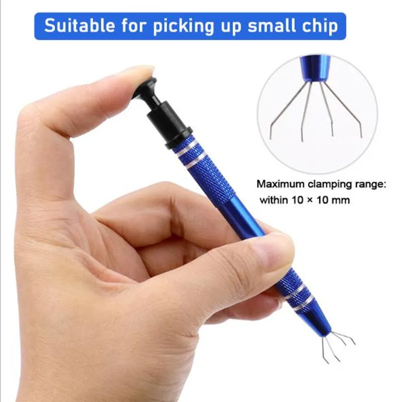 1 Pcs IC chip Extractor Pickup Electronic Component Gripper Hand Tools Repair Tools Metal Four Claw Pick Up For Phone Repair