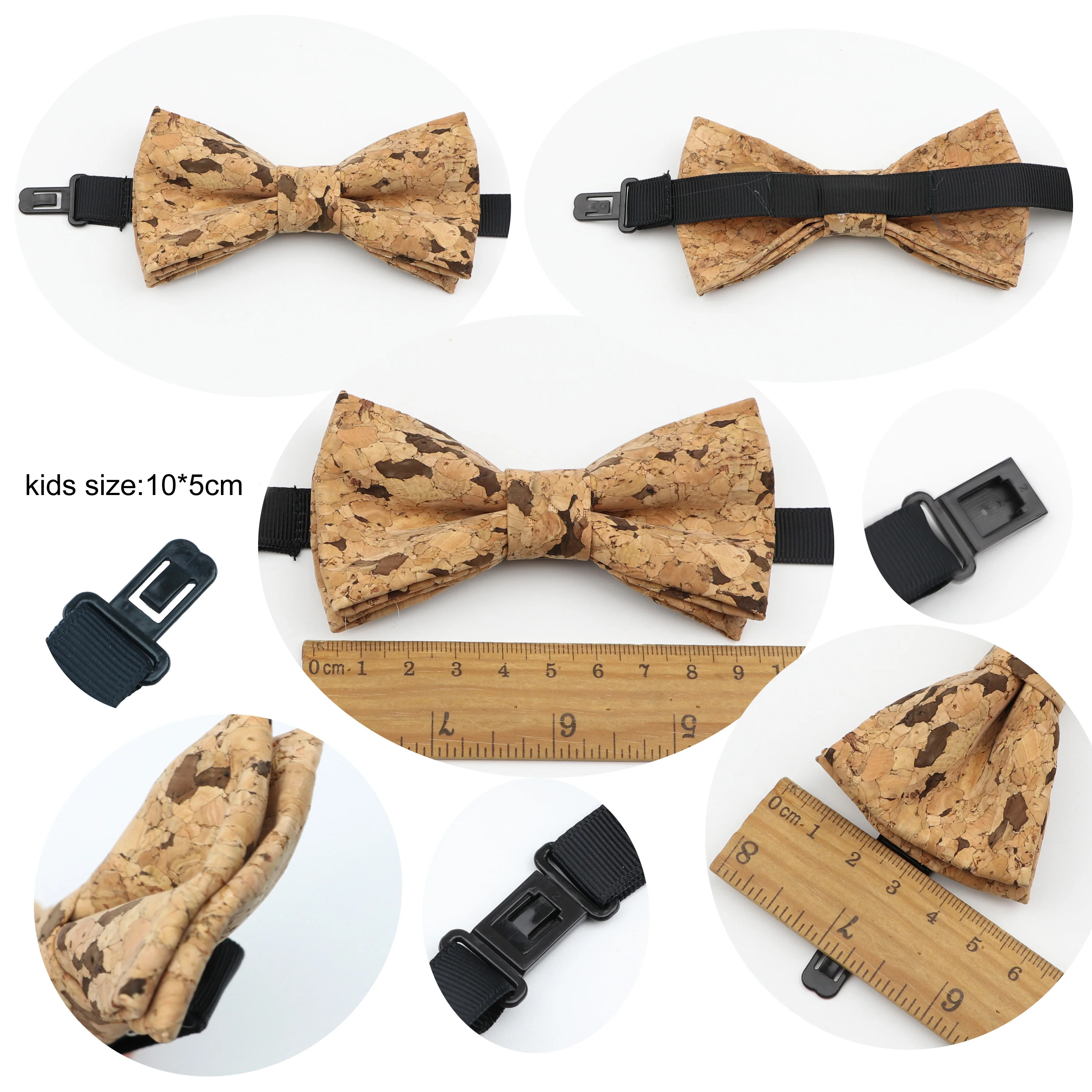 New Fashion Cork Wood Parent-Child Bow Ties Set Novelty Handmade Neckwear Butterfly For Wedding Party Man Gift Accessories Tie