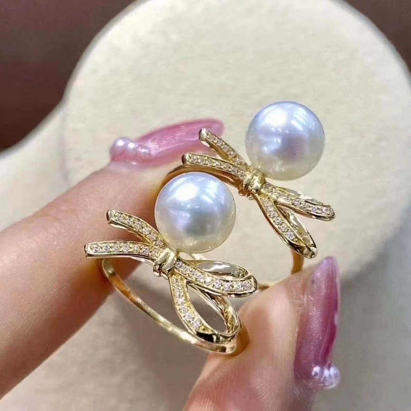 

Bowknot Design Women DIY Rings Findings Fashion Rings Components For 8-10mm Beads Handmade Jewelry Making