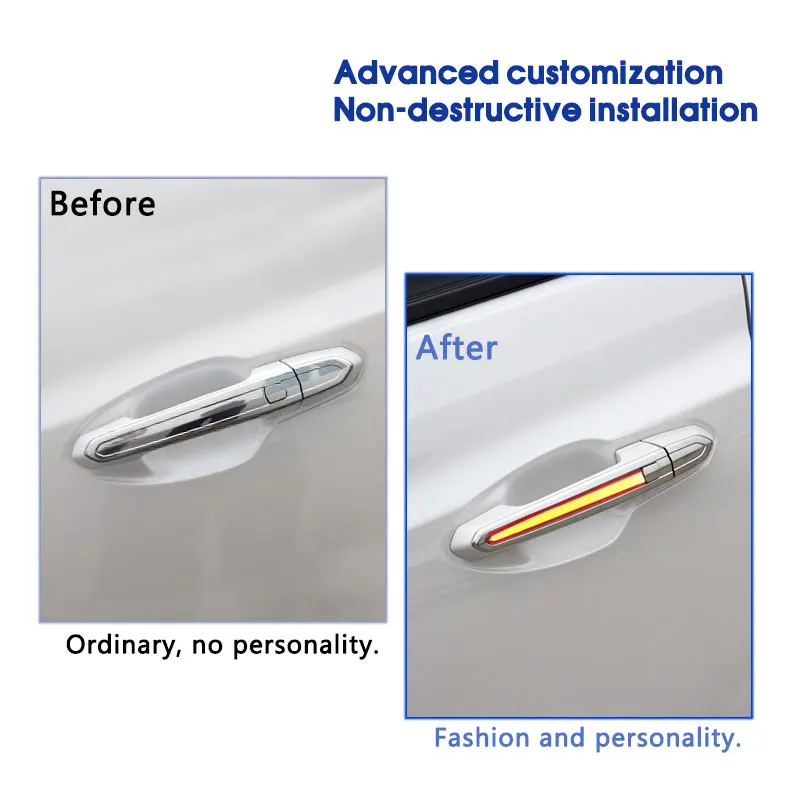 PMFC LED Decorative Light Door Handle Crystal Light Bowl Handle High Match For Cadillac CT5 ATSL XTS XT5 CT6 XT4 2015-2020