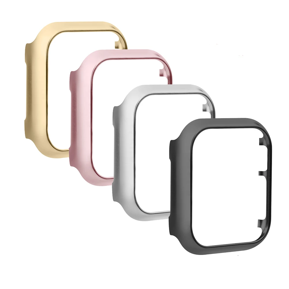 Funda de Metal para Apple Watch, marco de cubierta protectora de parachoques de aluminio para iWatch 3, 42mm, 38mm, 41mm, 44mm, 45mm, serie 7, 6, 5,