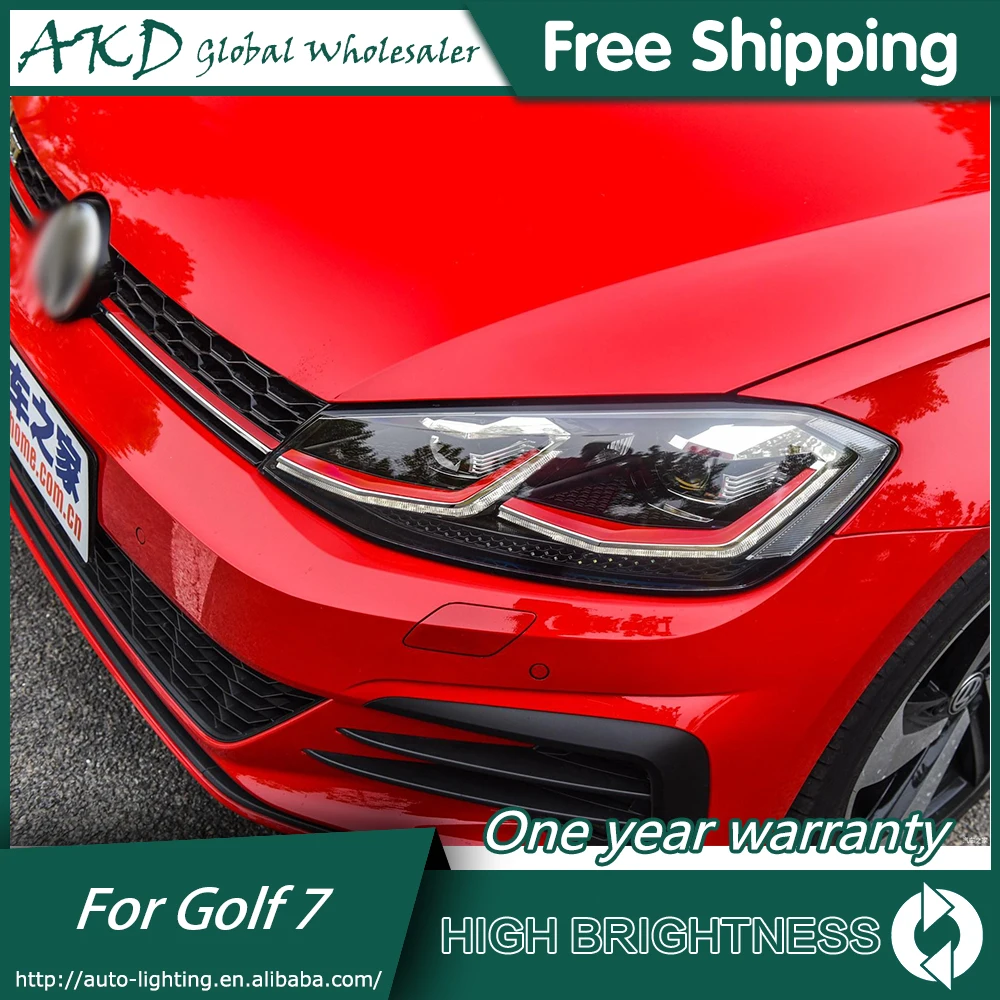 For VW Golf 7 Headlights 2013-2017 MK7 DRL Day Running Light LED Bi Xenon Bulb Fog Lights Car Accessory golf 7 Head Lamp