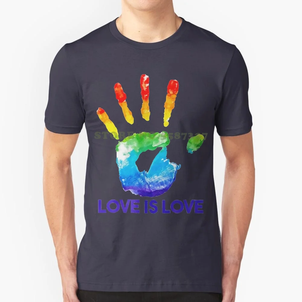 Hand Print Love Pride Rainbow Men Women Unisex T Shirt 941 Hot Sale Newest Letter Print