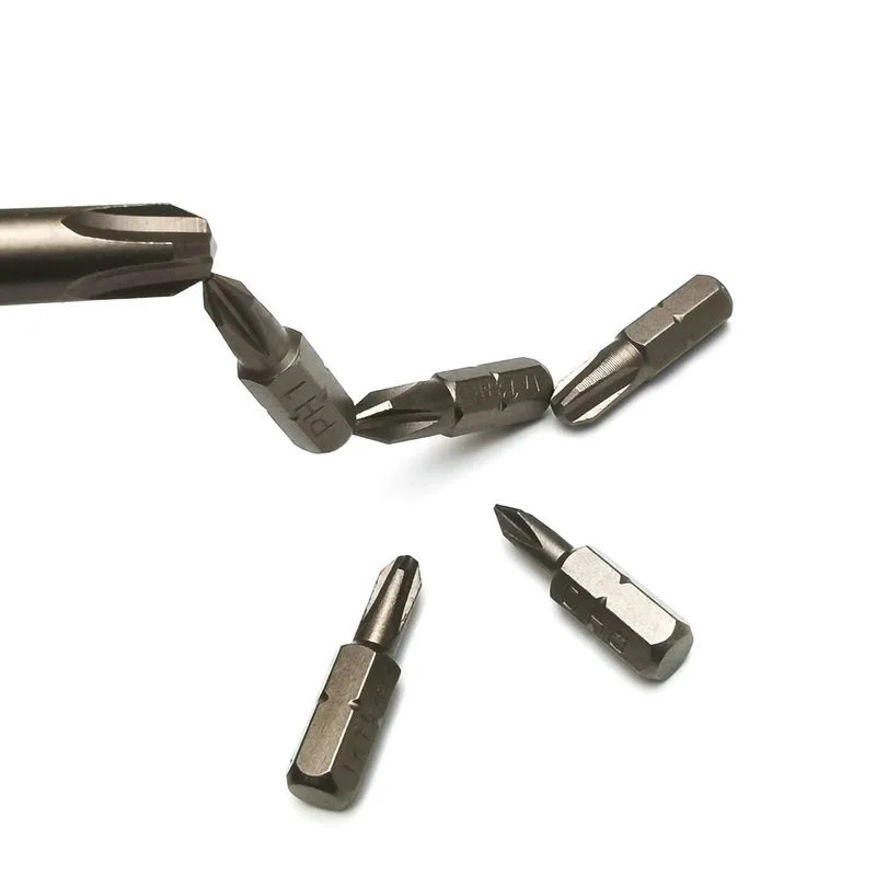 6pcs/Lot Mini Short CR-V Magnetic PH Phillips Bits 1/4\' 6.35mm Hex Shanked Cross Screwdriver Bit PH0 PH1 PH2 PH3 PH4 25mm/32mm
