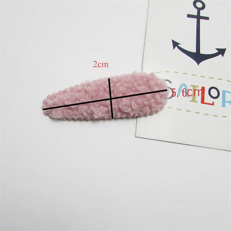 40Pcs/Lot 5.6x2CM Plush Velvet Rabbit Hair Clip Cover Padded Appliques DIY Handmade Children Headwear Accessories