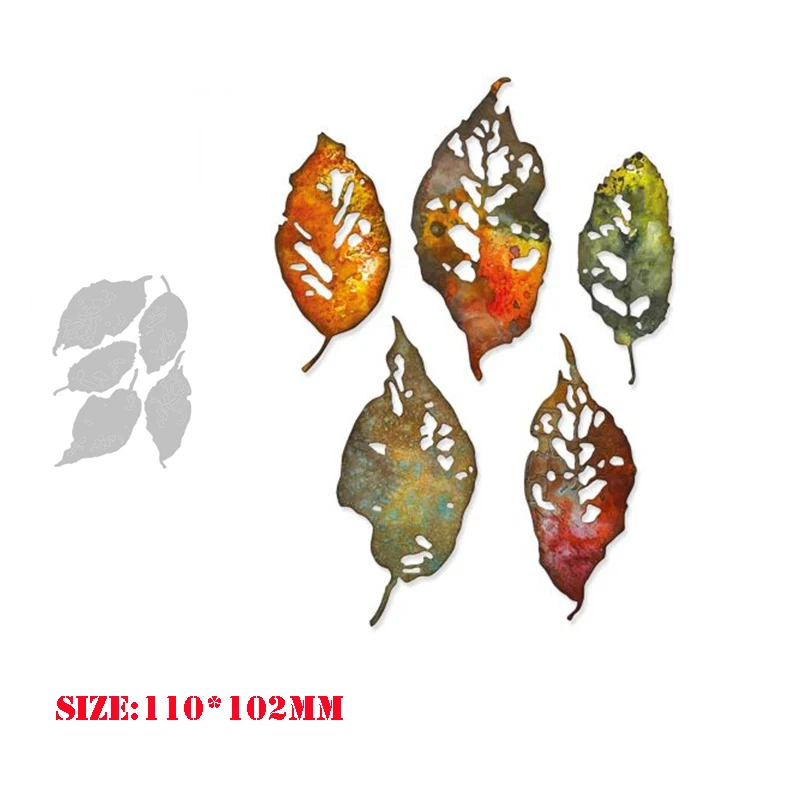 New Metal Halloween Leaf Fragment Stems Plants Cutting Dies for 2021 Scrapbooking Stencils Paper Card Making Crafts