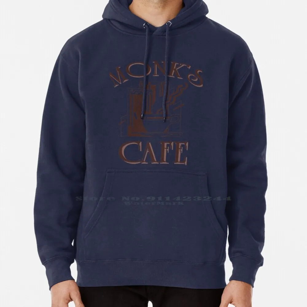 Monk's Cafe-Seinfeld Coffee Shop Hoodie Sweater 6xl Cotton Cosmo George Quotes Newman Festivus Monks Cafe Coffee Shop Larry