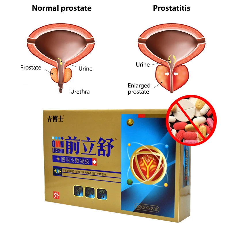 6PCS Prostatic Antibacterial Gel Treatment For Urinary Infection Urological Prostatic Health For Men Medicine Plaster