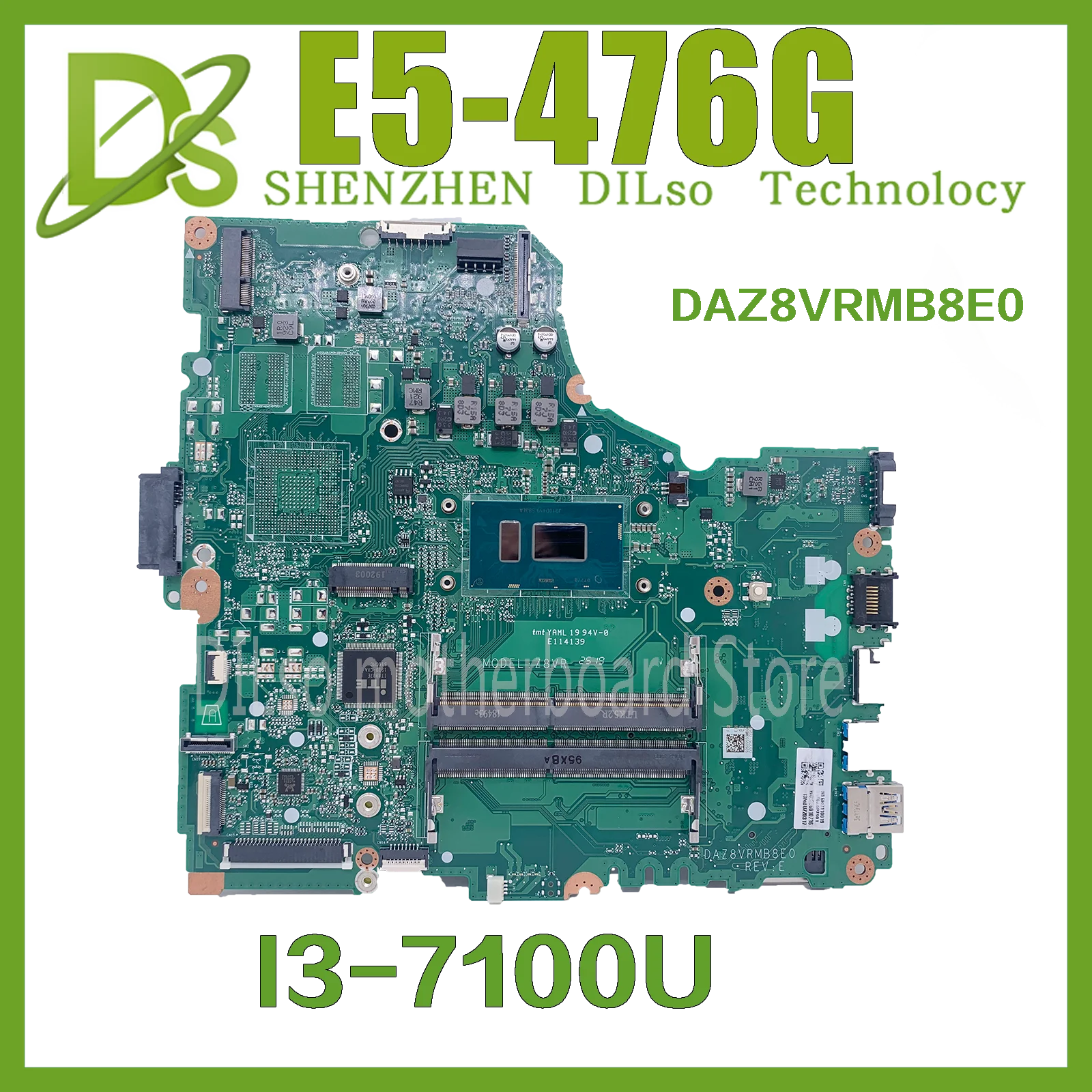 KEFU DAZ8VRMB8E0 Mainboard for Acer Aspire E5-476 E5-476G P249-G3-M UMA With I3-7100U I5 I7 Laptop Motherboard 100% tesk well