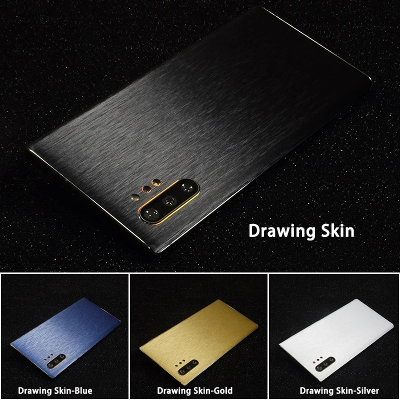 3D Carbon Fiber /Leather/ Wood Skins Phone Back Sticker For SAMSUNG Galaxy Note 10 Plus Note 10 A60 A80 2019 Clear Matte Sticker