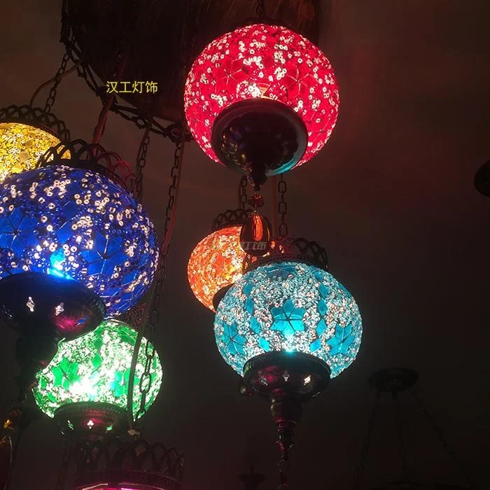 1 pc Pastoral iron restaurant creative Turkish style man Cafe Bohemian decorative single head Chandelier