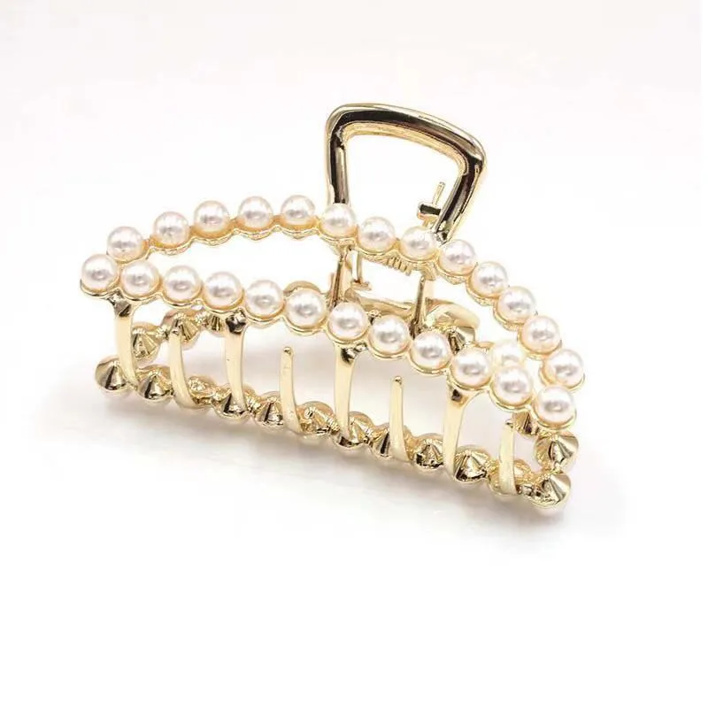 Pearl Rhinestone Grab Clip Elegant Clip Hair Clip Hairpin Diamond Hairpin Hairpin Women Barrette Hair Claw