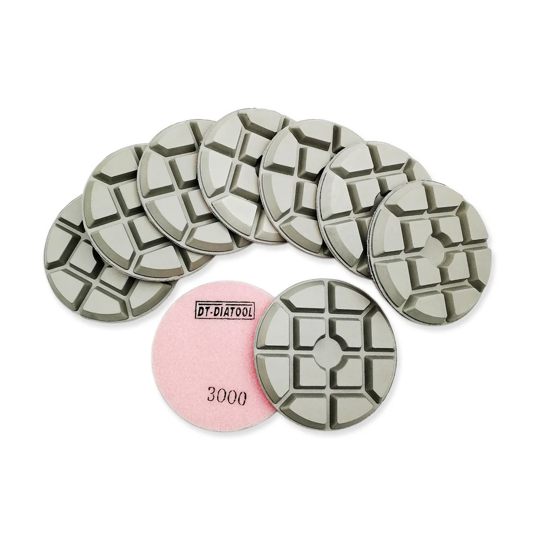 

DT-DIATOOL 9units Dia 100mm/4" Diamond Concrete Polishing Pads Grit#3000 Resin Bond Sanding Discs Repairing For concrete Floor