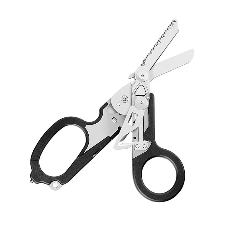 

NEW 6 In 1 Raptor Emergency Response Shears With Strap Cutter And Glass Breaker Black Outdoor First Aid Multifunction Fold Tools