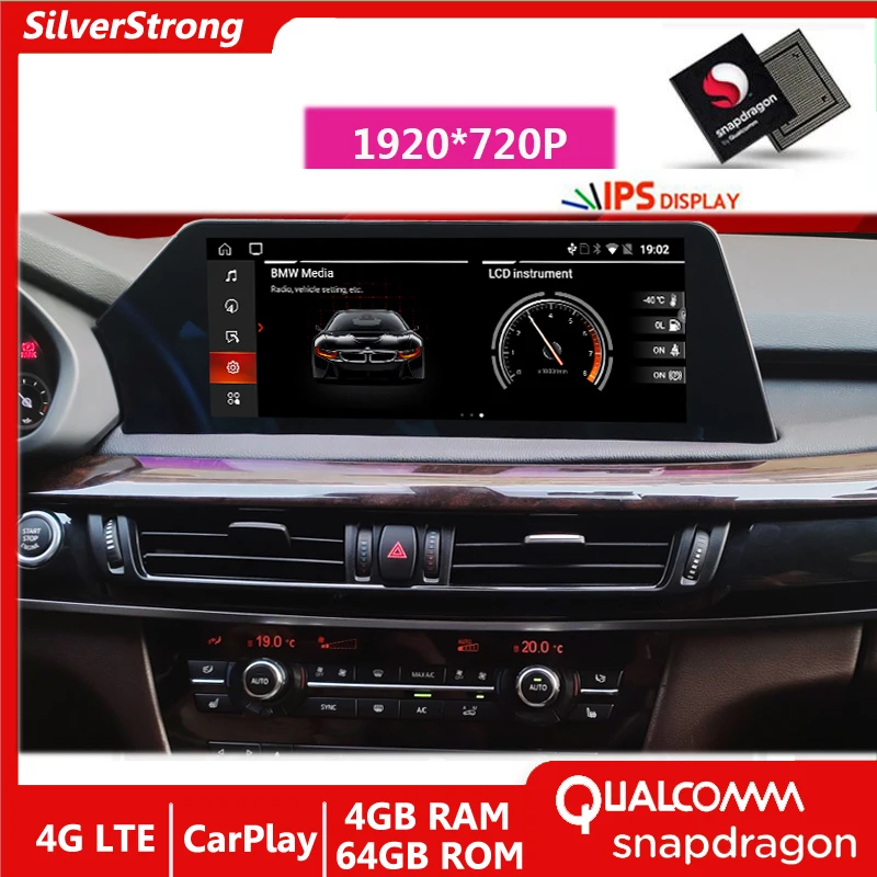 

12.3'' IPS Snapdragon Android 10.0 Car Multimedia Player GPS For BMW X5 F15 X6 F16 2014-2017 NBT System GPS 4G LTE WIFI 1920*720