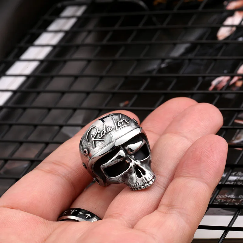 Beier new store 316L Stainless Steel motorcycle skull ring men\'s ring fashion jewelry for LLBR8-722R