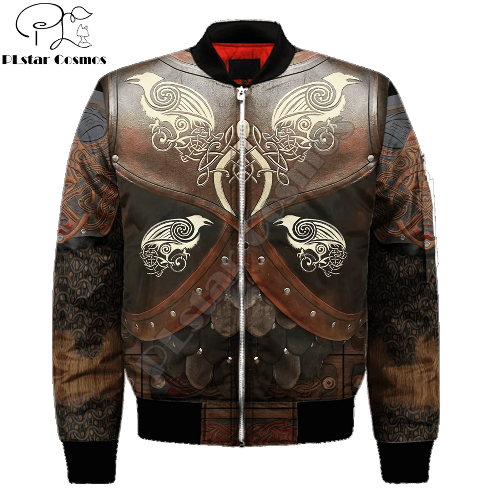 

PLstar Cosmos Autumn/Winter Mens Bomber Jacket Warrior Armor 3D Printed Zip Tracksuits Unisex Casual Zipper Jacket WP19