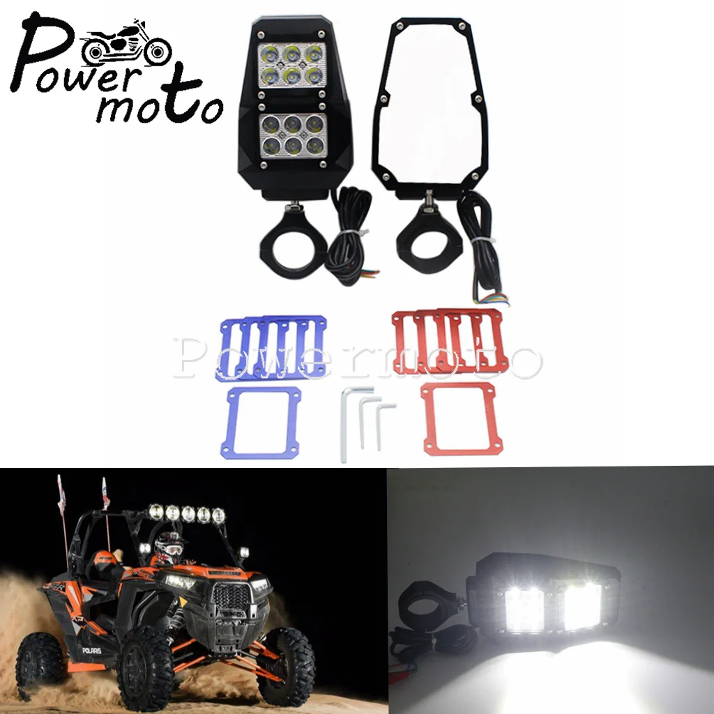 Moto 1.75 "UTV/ATV Posteriore Vista Laterale Specchi Per Polaris RZR 1000 XP S Yamaha Honda Con LED luce del punto del Lato Specchi Luce