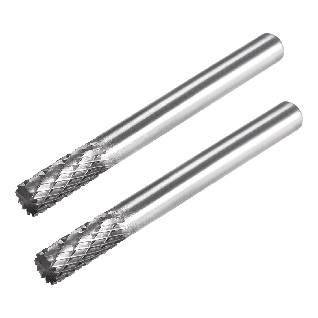 

uxcell 2pcs 6mm Tungsten Carbide Burr Bit Rotary Files 1/4" Double Cut Top Toothed Cylinder Shape Rotary Burrs Tool